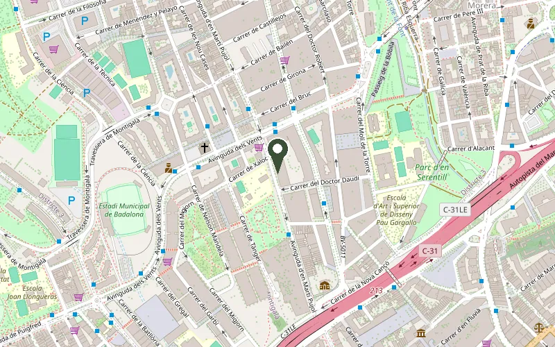 Mapa de Badalona con Bellessere Hair Salon en la Av. de Mart&iacute; Pujol, 446